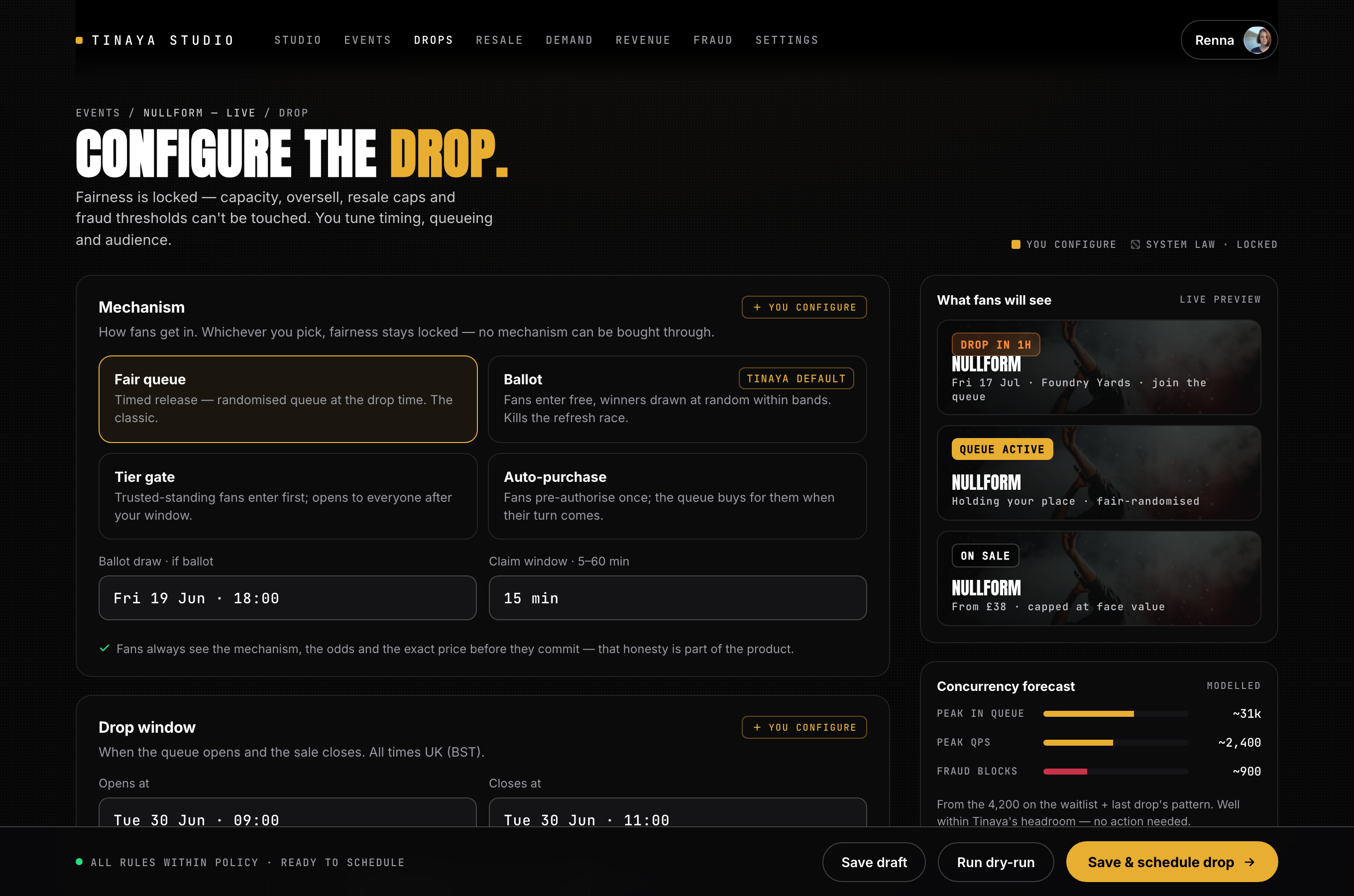 Gate the presale by FanRank tier, fairness stays locked